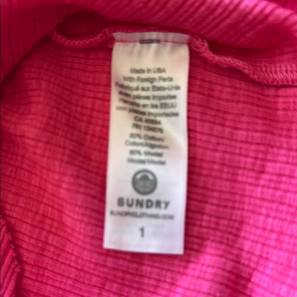Sundry Pink Ribbed Tank Top - Picture 6 of 7
